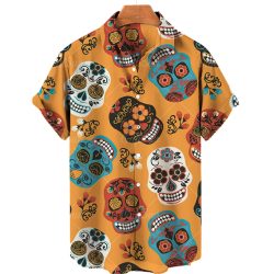 Áo Hawaii Đầu Lâu Trang Trí Sặc Sỡ
