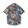 Áo Sơ Mi Hawaii Hoa Lá Nhiệt Đới Xanh Dương