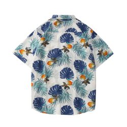 Áo Sơ Mi Hawaii Lá Monstera Xanh Trắng
